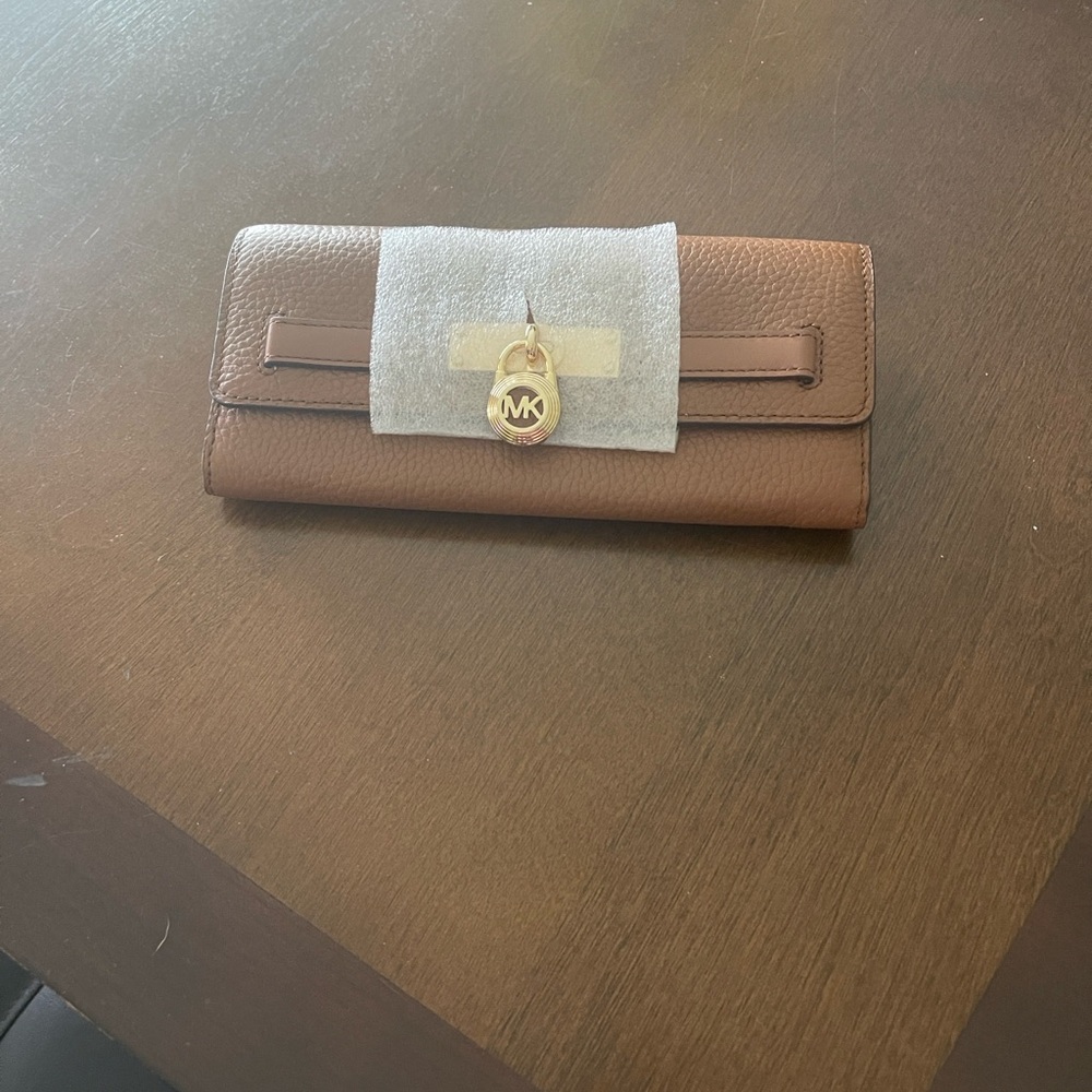 Michael Kors Tan Wallet with Gold Accent